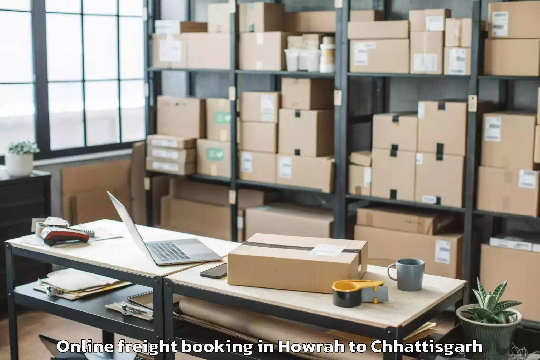 Reliable Howrah to Pithora Online Freight Booking